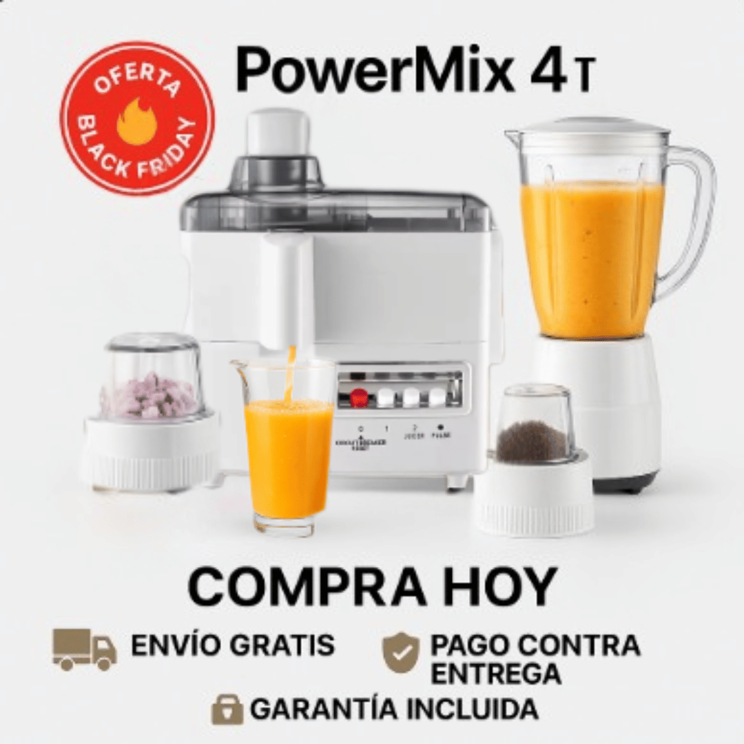 PowerMix 4™ — Licúa, extrae, pica y muele en un solo equipo